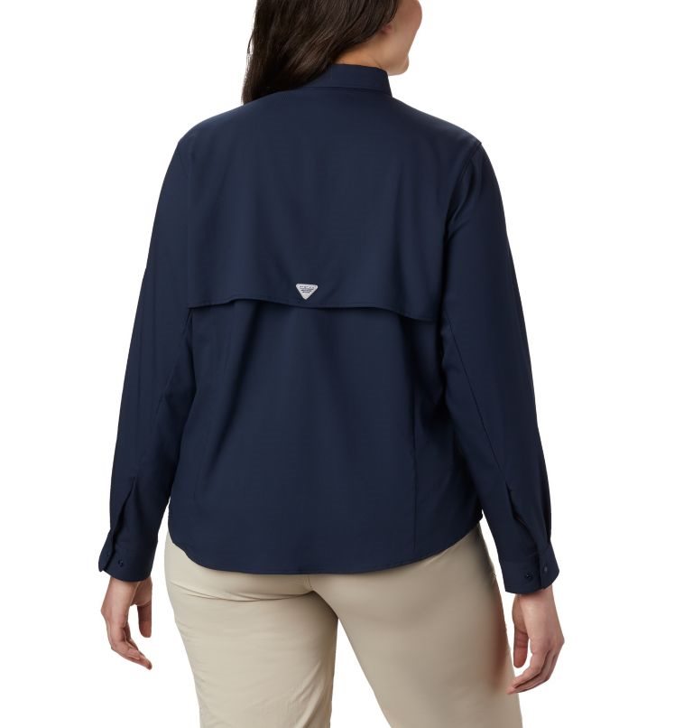 Women's Columbia PFG Tamiami II Long Sleeve Shirts Navy | Plus Size CA-V5C18